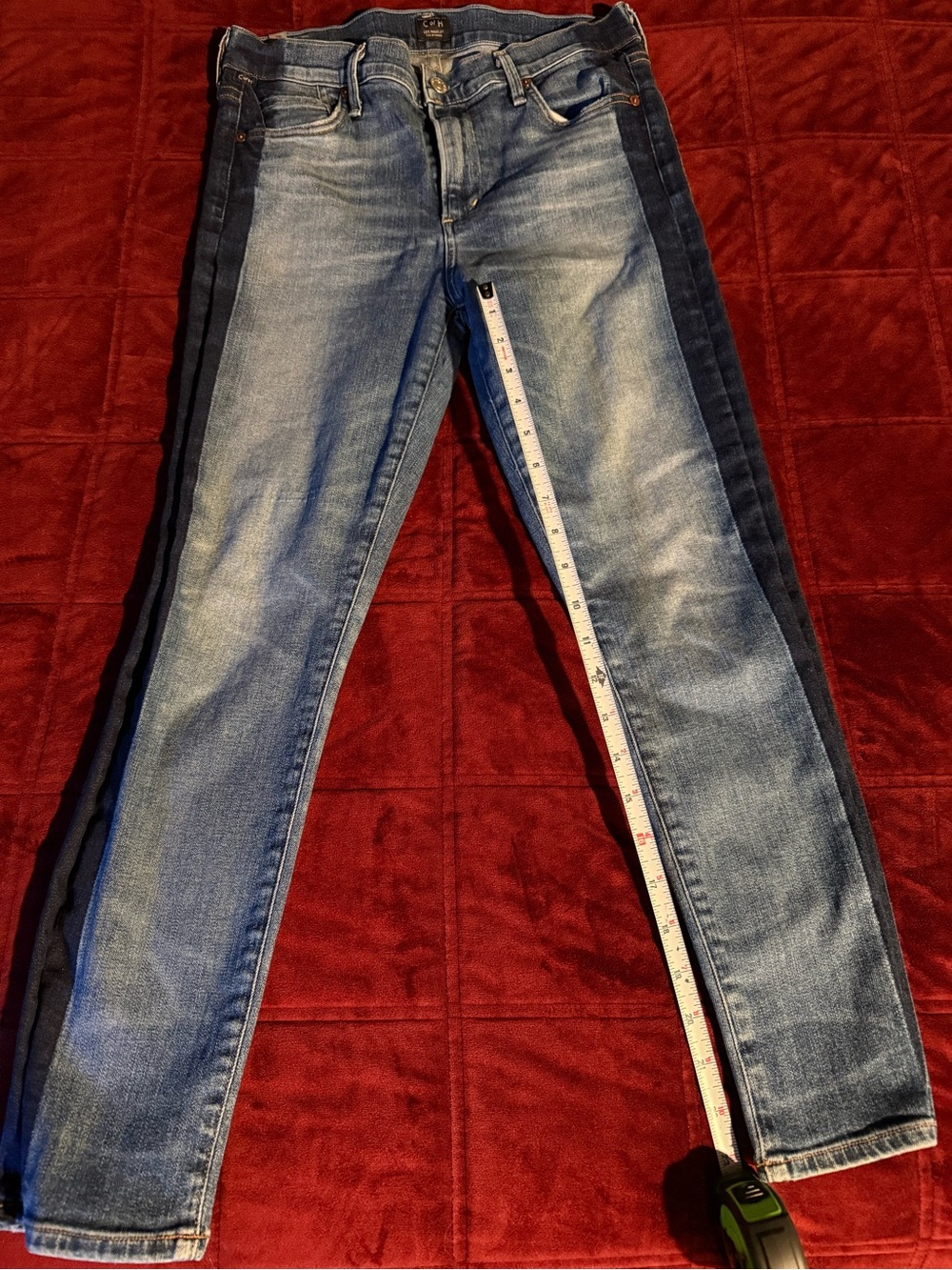 Citizens of Humanity Women’s Skinny Jeans 29 Tuxedo Stripe Two Tone Denim